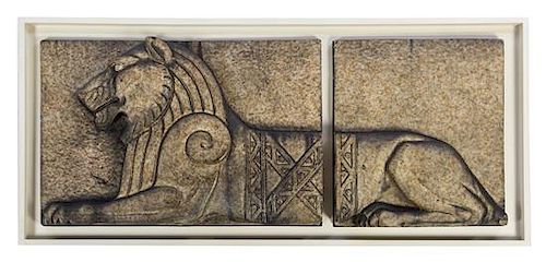 A Walter Thomas Bailey Terra Cotta Architectural Fragment, from the National Pythian Temple, American (1882-1941), Height 23 x w