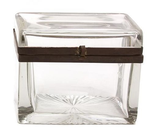 A Gilt Metal Mounted Glass Box Height 6 inches.