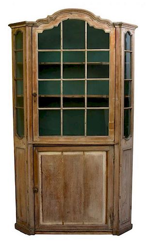 A Continental Pine Display Cabinet Height 71 x width 44 x depth 19 inches.
