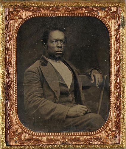 Ambrotype Depicting a Seated African American Man