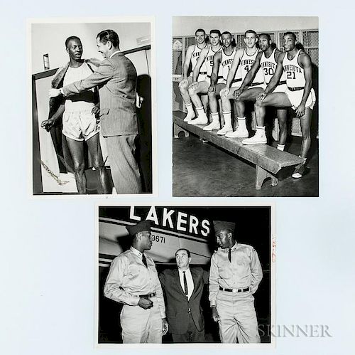 Three Press Photos of the Minnesota Lakers.  Estimate $200-250