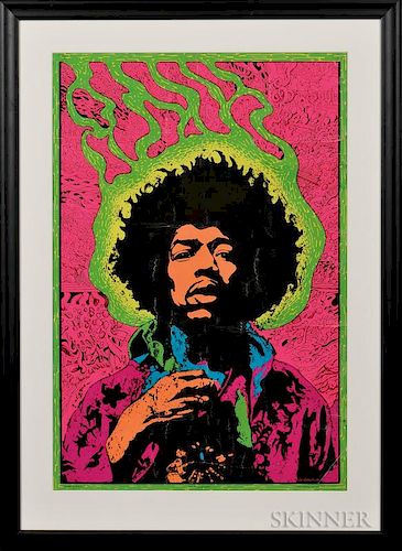 Framed Jimi Hendrix Poster.