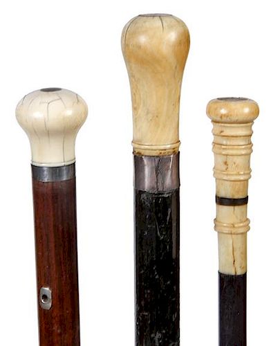 Three Whale tooth Canes