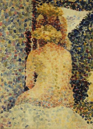PAINTING SIGNED SEURAT "MY LOVE"