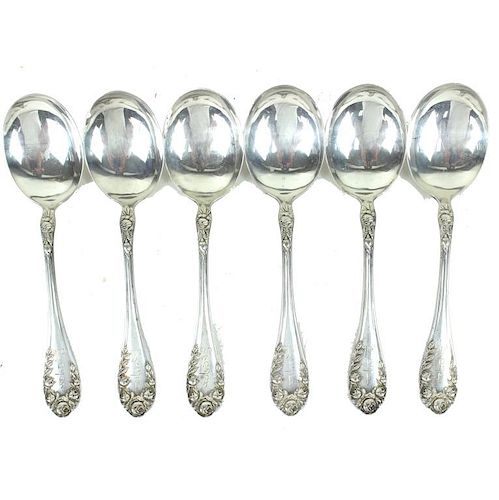 LOT OF (6) SIX STERLING SPOONS, 7.995OZT