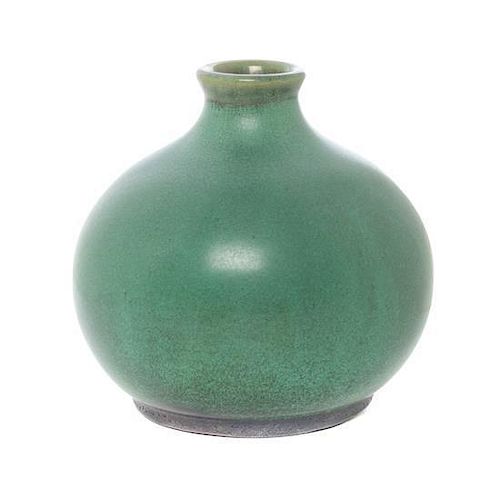 A Teco Pottery Vase, Height 4 1/2 inches.
