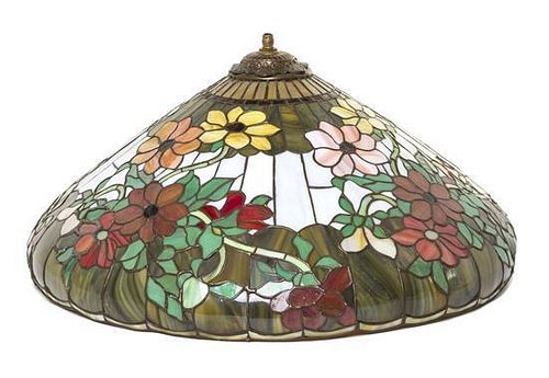 A Wilkinson Leaded Glass Shade, Diameter 15 inches.