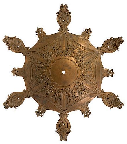 A Louis Sullivan Cast Iron Ceiling Medallion, from the Guaranty Building, American (1856-1924), Diameter 37 inches.