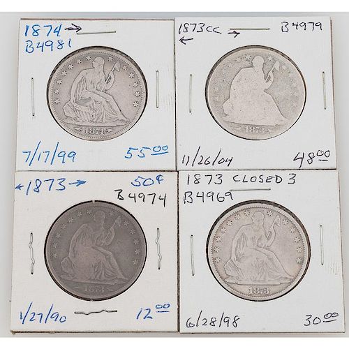 United States Liberty Seated Half Dollars 1873-1874