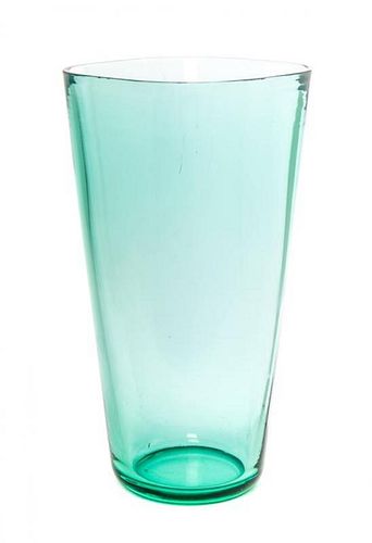 A Karl Springer Glass Vase, American (1931-1991), Height 21 1/4 inches.