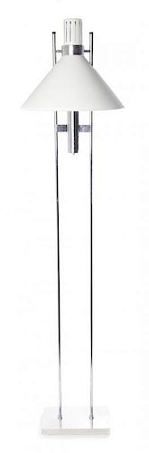 An American Chromed Floor Lamp, Robert Sonneman, Height 58 inches.