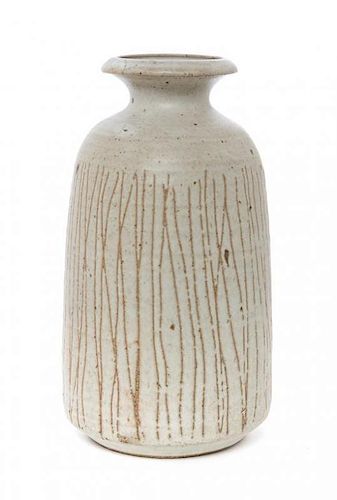 An American Ceramic Vase, Peter Voulkos (1924-2002), Height 8 1/2 inches.