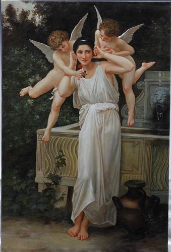 Oil on canvas of Cupid and Venus
