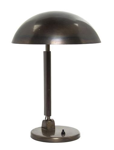 A German Brass Table Lamp, Karl Trabert (1858-1910), Height 19 1/4 inches.