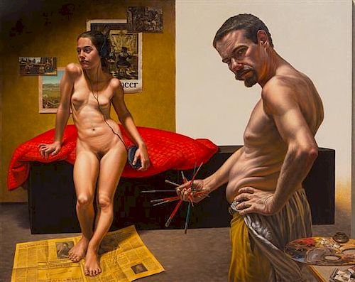 * Scott Hess, (American, b. 1955), The Artist and His Daughter, 2003