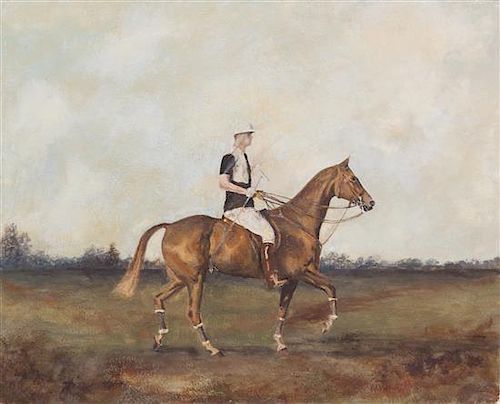 Style of Sir Alfred J. Munnings, (English, 1878-1959), William Goadby Loew of the Magpies Polo Team, 1924