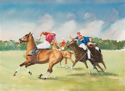 John Rattenbury Skeaping, (British, 1901-1980), Polo at Deauville, 1966
