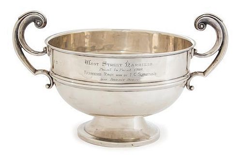 An English Silver Trophy Cup, Alexander Clark Manufacturing Co., Birmingham, England, 20th Century, inscribed West Street Har