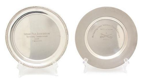 Two American Silver Trophy Plates, Cartier, New York, NY and International, the Cartier plat having a gadrooned border and in