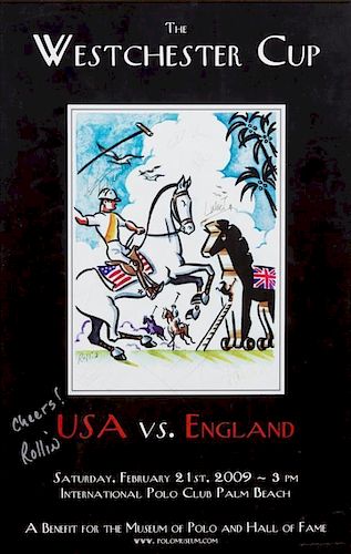 Rollin McGrail, (American, 20th Century), USA vs. England, Poster for the Exhibition at the International Polo Club Palm Beac