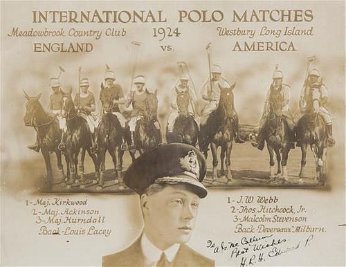 A Photographic Collage of the International Polo Matches, England vs. America, 1924 Sheet 8 x 9 7/8 inches.