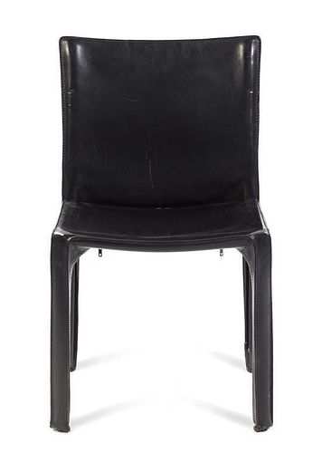 An Italian Leather Side Chair, Mario Bellini (b. 1935), Height 32 inches.