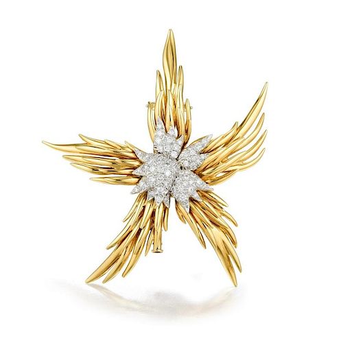 Jean Schlumberger for Tiffany & Co. 'Flame' Diamond, Gold Brooch