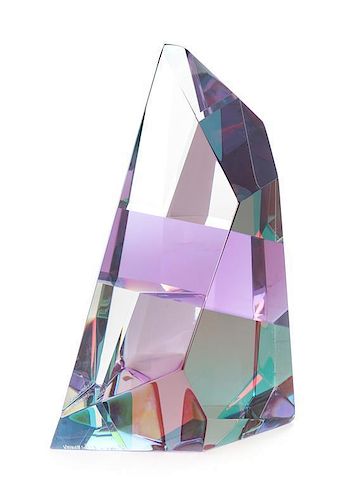 An American Studio Glass Sculpture, Paul Manners (b. 1946), Height 6 7/8 inches.
