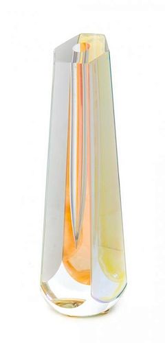 An American Studio Glass Sculpture, Steven Maslach (b. 1950), Height 10 1/4 inches.
