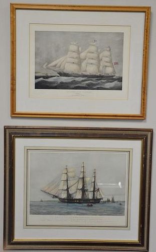 Four framed prints and engravings to include:
two color engravings US. 44-Gun Frigate Constitution Old Ironsides, commanded b