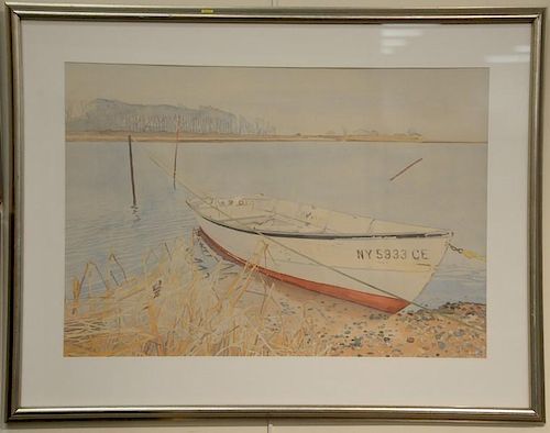 Two framed pieces to include Victoria Sclafani colored lithograph, Trial Proof 2, Deer Isle, Victoria Sclafani sheet size 22"