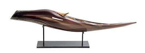 An American Studio Glass Sculpture, Height 16 1/2 inches.