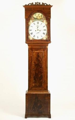 English or Scottish Mahogany 8 Day Tall Case Clock