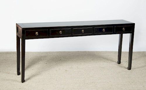 CHINESE BLACK LACQUER CONSOLE TABLE