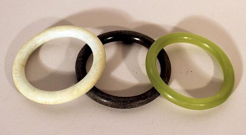 Three Asian jade bracelets