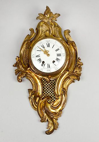 A French Louis XV style cartel clock