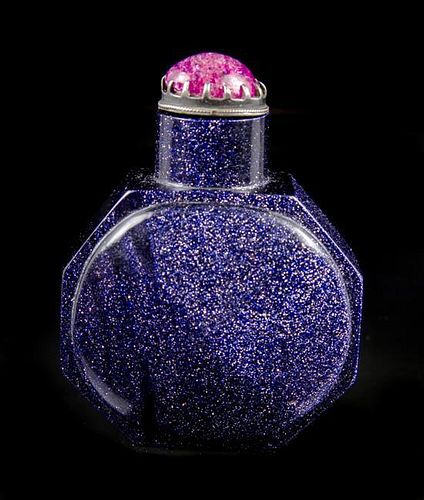 A Peking Glass Snuff Bottle, Height 2 3/4 inches.