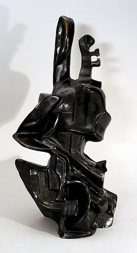 Cubistic bronze sculpture