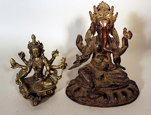 Two Indochinese bronze sculptures