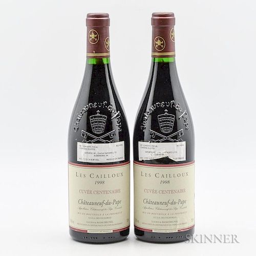 Les Cailloux (Andre Brunel) Chateauneuf du Pape Cuvee Centenaire 1998, 2 bottles