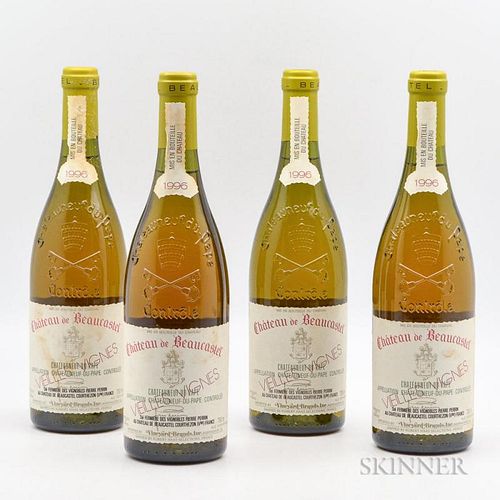 Chateau Beaucastel Chateauneuf du Pape Blanc Vieilles Vignes 1996, 4 bottles