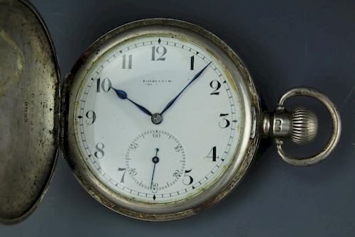 Vintage sterling silver hunter pocket watch by Rotherhams London. Good movements