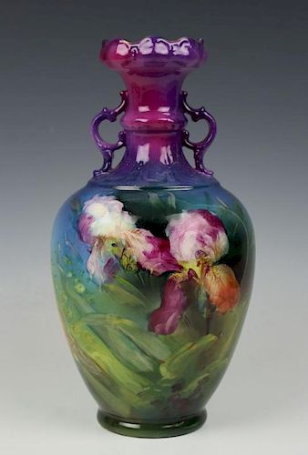 Antique Royal Bonn hand painted Vase with Iris