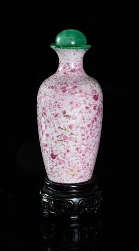 A Ceramic Glazed Snuff Bottle, Height 3 1/4 inches.