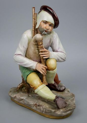 Capodimonte Luigi Fabris Figurine "Bagpiper"