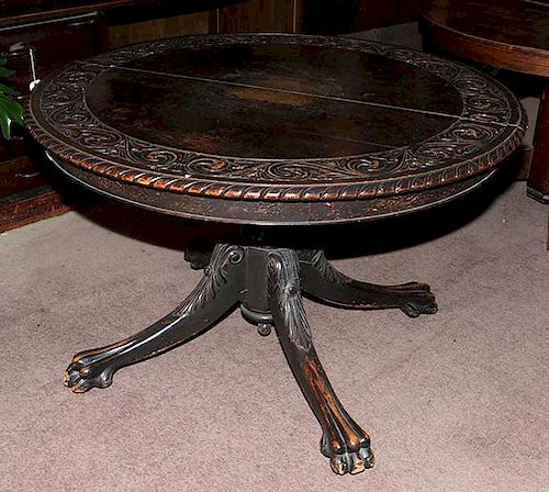 Fancy round oak table