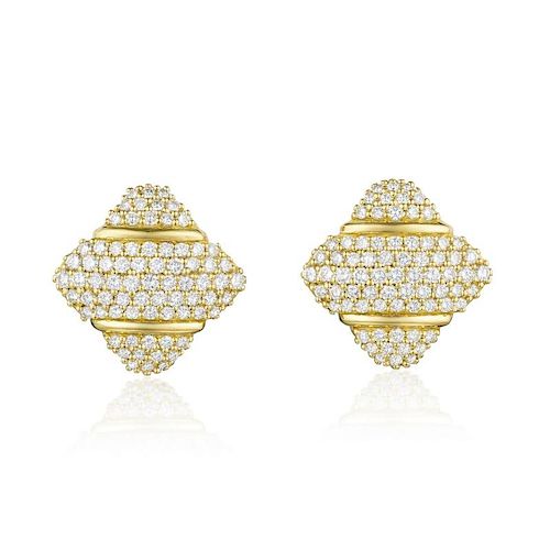La Triomphe 18K Gold and Diamond Earrings