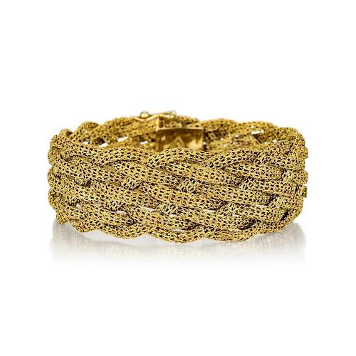 An 18K Gold Braided Bracelet