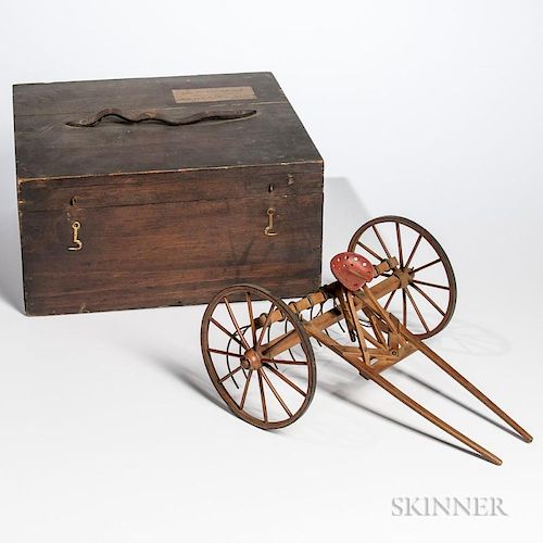 Wood and Brass Hay Rake Model