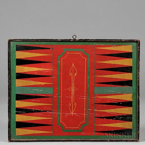 Polychrome Decorated Backgammon Board